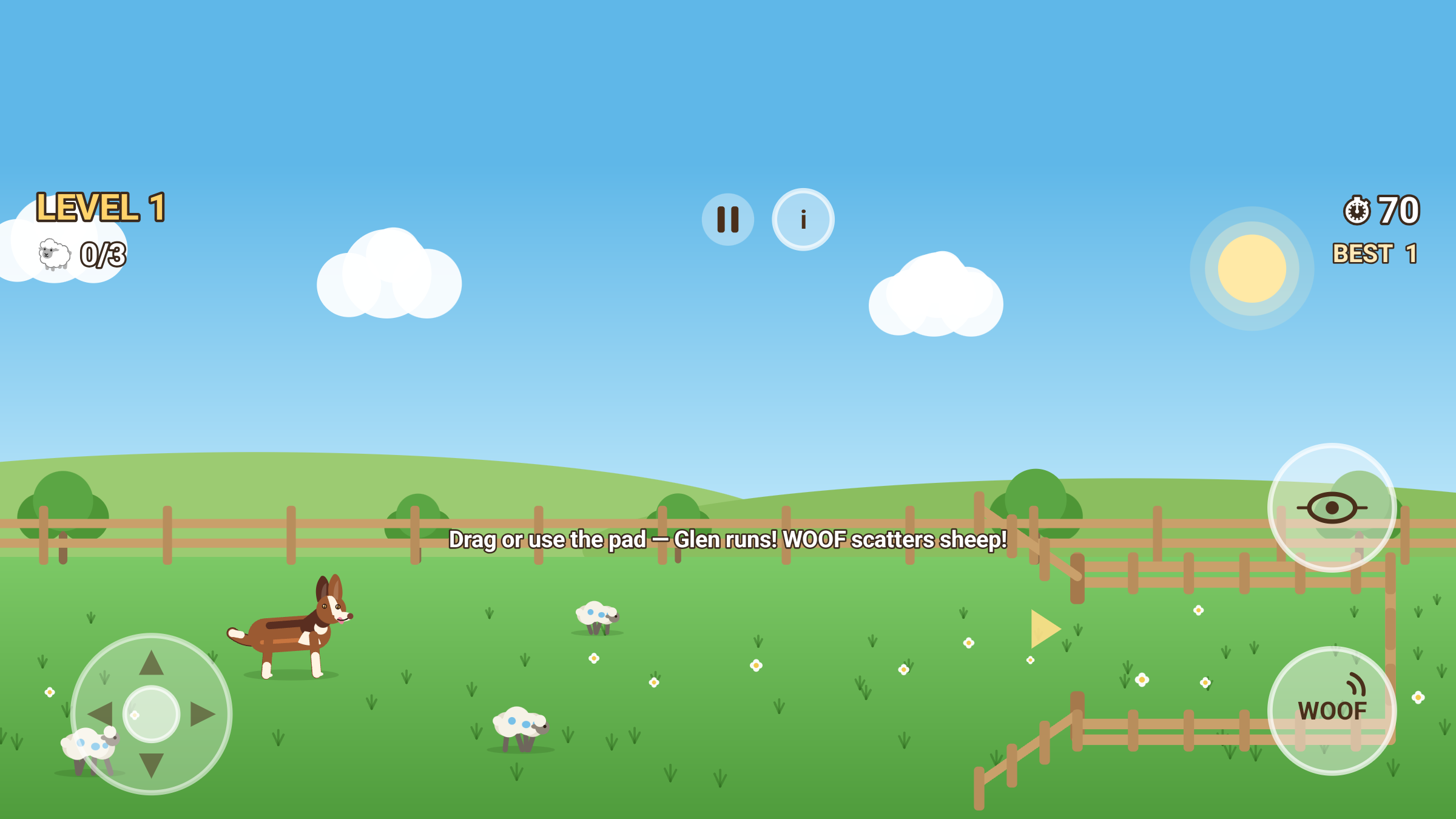 Sheep Round-Up: herding the flock through the gate into the pen